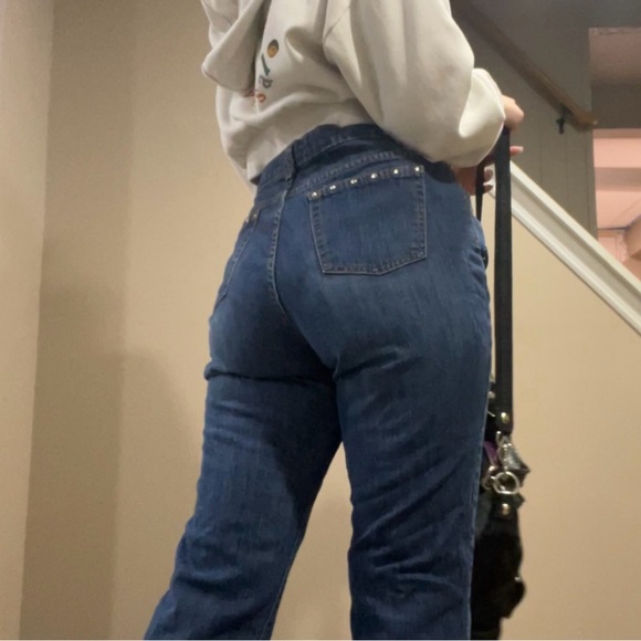 Y2k Rhinestone Bootcut Jeans Size 10 - Picture 3 of 5